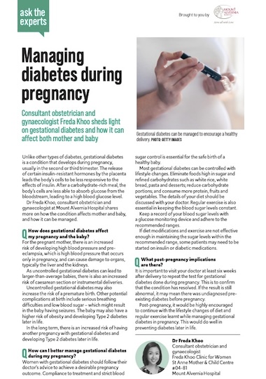 Managing diabetes during pregnancy